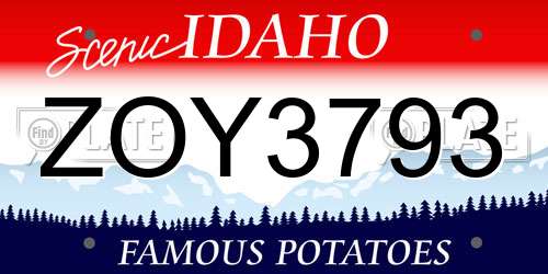 ZOY3793 Idaho License Plate