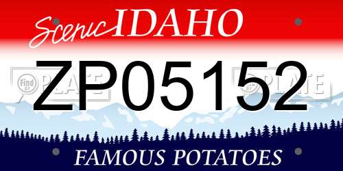 ZP05152 Idaho License Plate