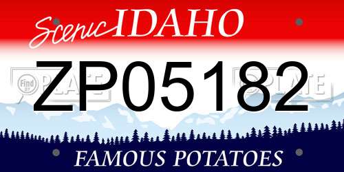 ZP05182 Idaho License Plate