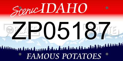 ZP05187 Idaho License Plate