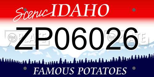 ZP06026 Idaho License Plate