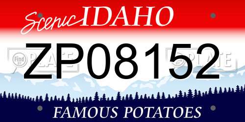 ZP08152 Idaho License Plate