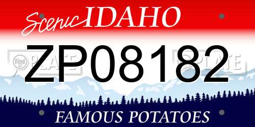 ZP08182 Idaho License Plate
