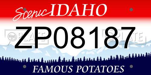 ZP08187 Idaho License Plate