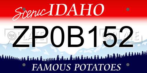 ZP0B152 Idaho License Plate