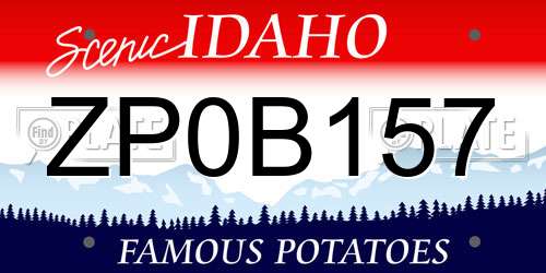 ZP0B157 Idaho License Plate