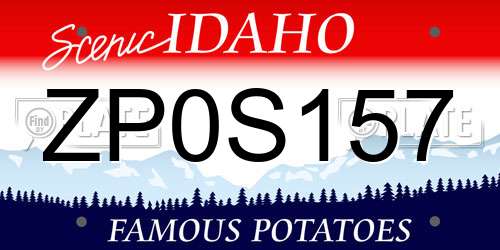 ZP0S157 Idaho License Plate
