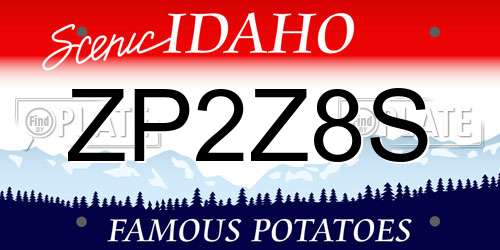 ZP2Z8S Idaho License Plate