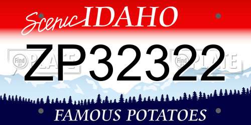 ZP32322 Idaho License Plate