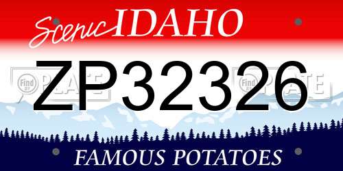 ZP32326 Idaho License Plate