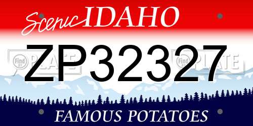 ZP32327 Idaho License Plate