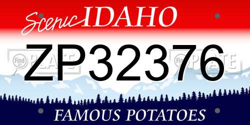 ZP32376 Idaho License Plate