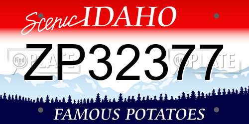 ZP32377 Idaho License Plate