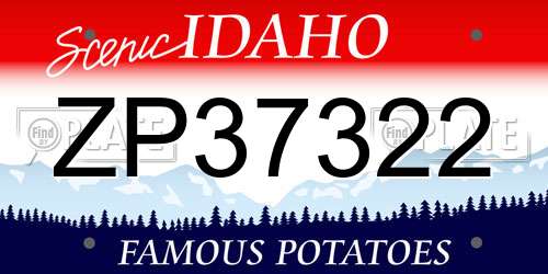 ZP37322 Idaho License Plate