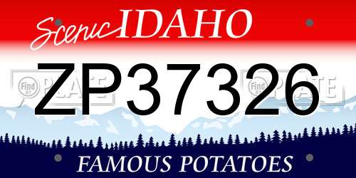 ZP37326 Idaho License Plate