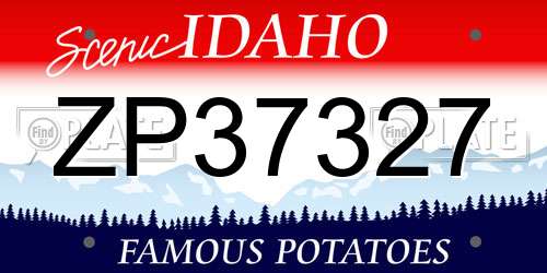 ZP37327 Idaho License Plate