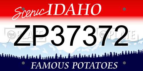 ZP37372 Idaho License Plate