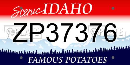 ZP37376 Idaho License Plate