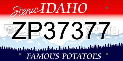 ZP37377 Idaho License Plate