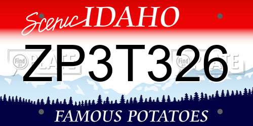 ZP3T326 Idaho License Plate