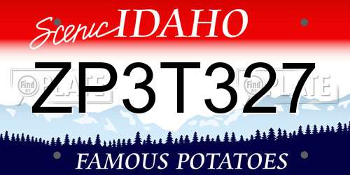 ZP3T327 Idaho License Plate