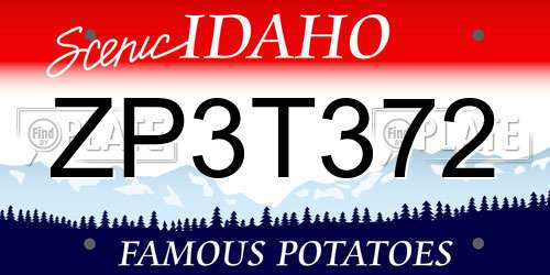ZP3T372 Idaho License Plate