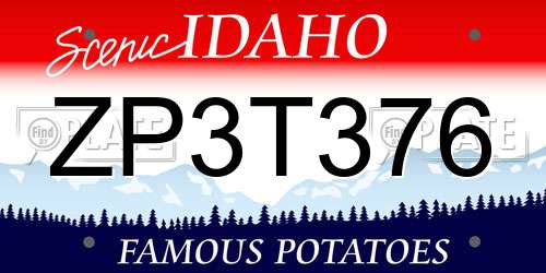 ZP3T376 Idaho License Plate