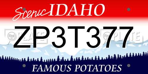 ZP3T377 Idaho License Plate