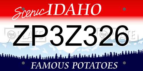 ZP3Z326 Idaho License Plate
