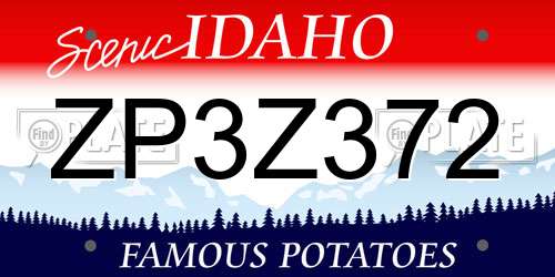 ZP3Z372 Idaho License Plate
