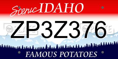 ZP3Z376 Idaho License Plate
