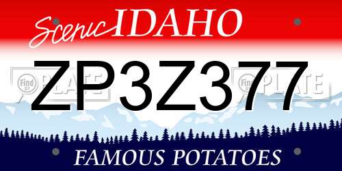 ZP3Z377 Idaho License Plate