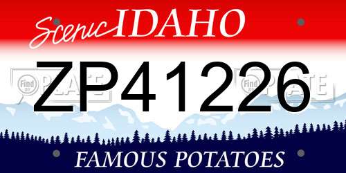 ZP41226 Idaho License Plate