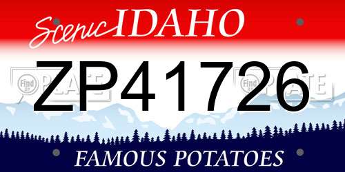ZP41726 Idaho License Plate