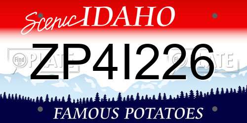 ZP4I226 Idaho License Plate