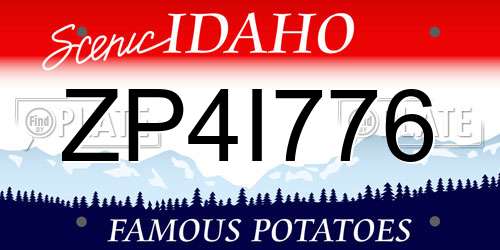 ZP4I776 Idaho License Plate