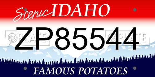ZP85544 Idaho License Plate
