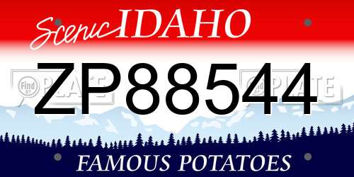ZP88544 Idaho License Plate