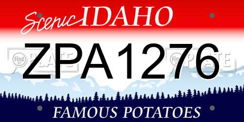 ZPA1276 Idaho License Plate