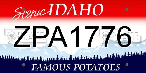 ZPA1776 Idaho License Plate