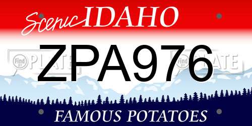 ZPA976 Idaho License Plate