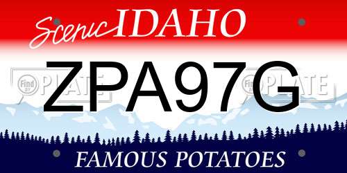ZPA97G Idaho License Plate