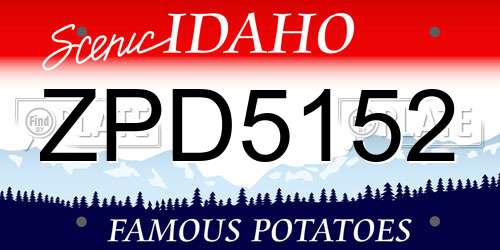 ZPD5152 Idaho License Plate