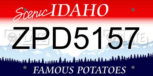 ZPD5157 Idaho License Plate