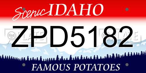 ZPD5182 Idaho License Plate
