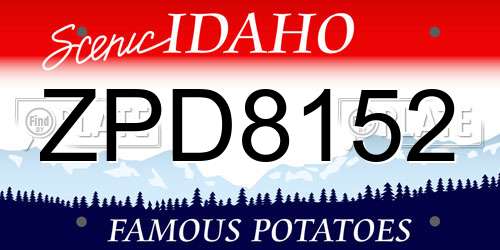 ZPD8152 Idaho License Plate