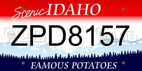 ZPD8157 Idaho License Plate