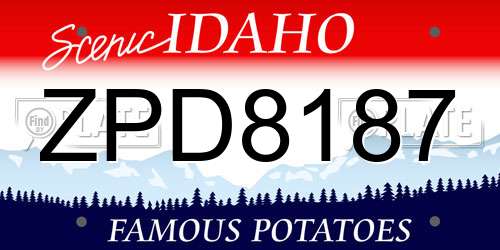 ZPD8187 Idaho License Plate