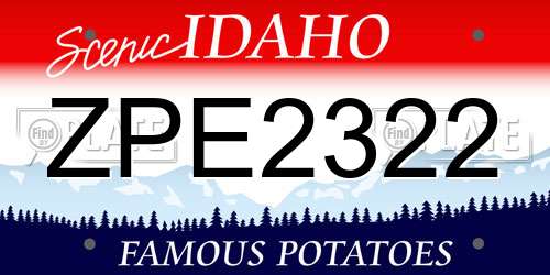 ZPE2322 Idaho License Plate