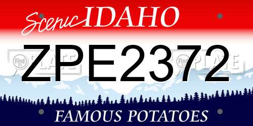 ZPE2372 Idaho License Plate